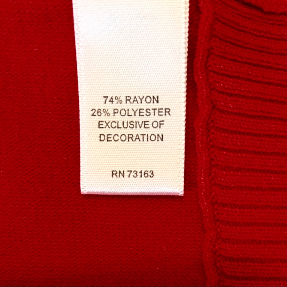 Cable & Gauge Vibrant Red Lightweight Sweater Sz.L - Picture 3 of 4